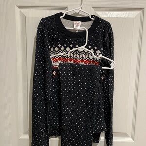 Hanna Andersson Black Fairisle Kids Pajama Set Size 14 160CM